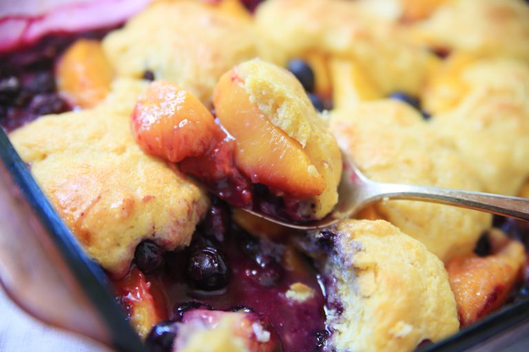 SC Blueberry and Peach Cobbler