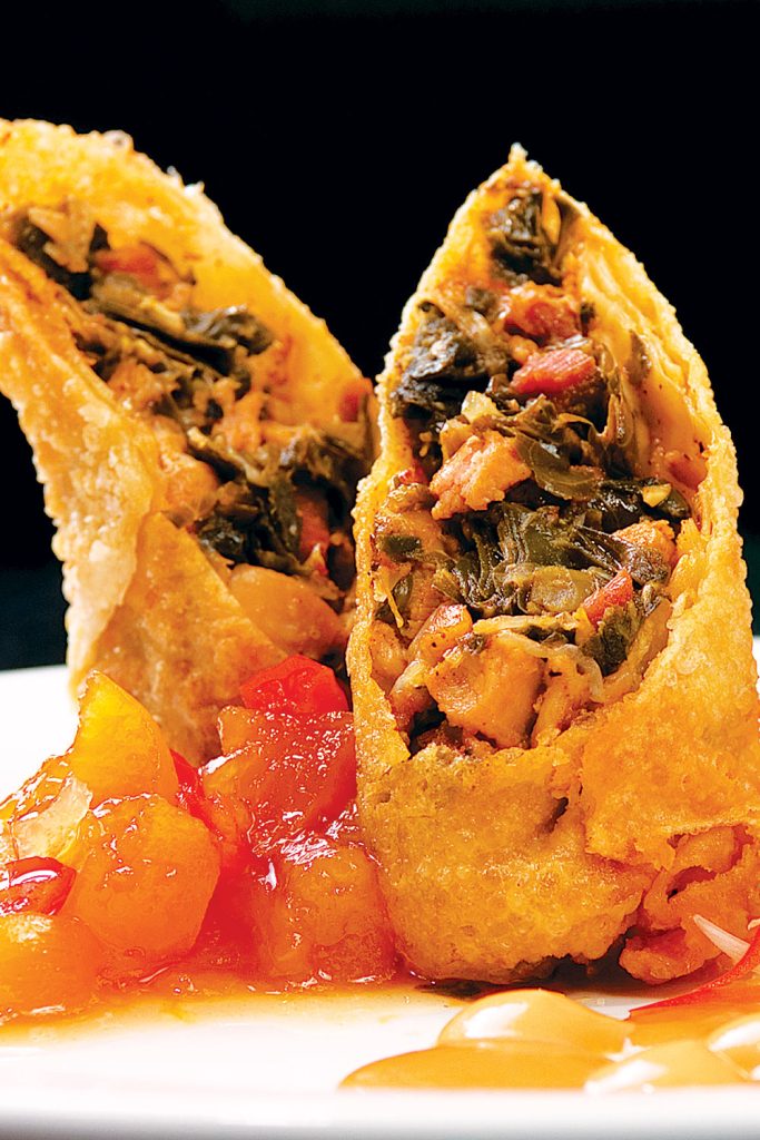 Egg Rolls with Red Pepper Sauce