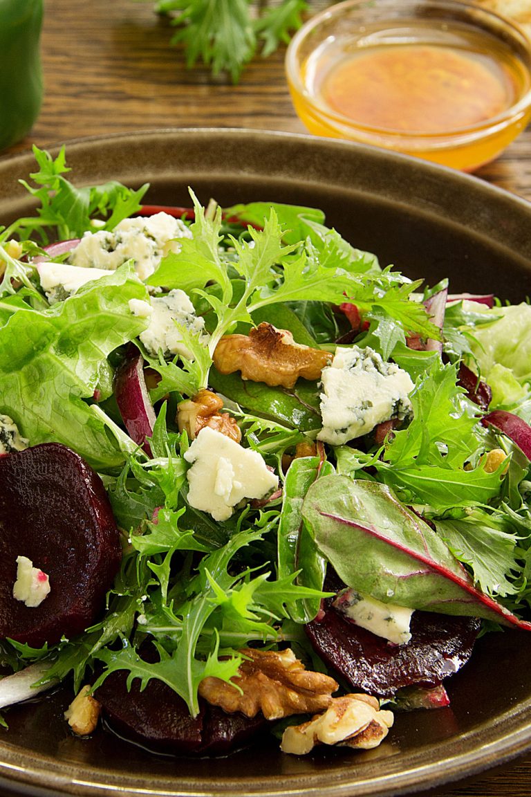 City Roots Baby Green Salad with Marinated Beets and Rutabagas