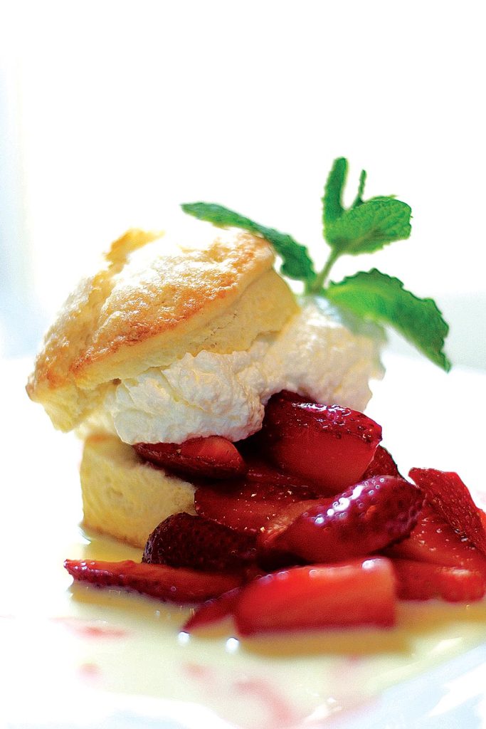 Sweet Biscuit with Fresh Strawberries