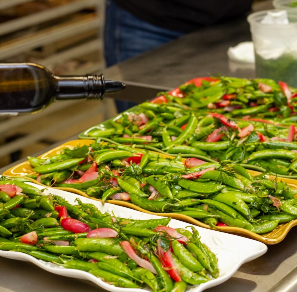 Snap Pea and Roasted Radish Herb Salad