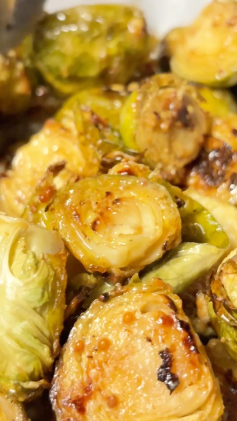 Spicy Mustard Roasted Brussels Sprouts