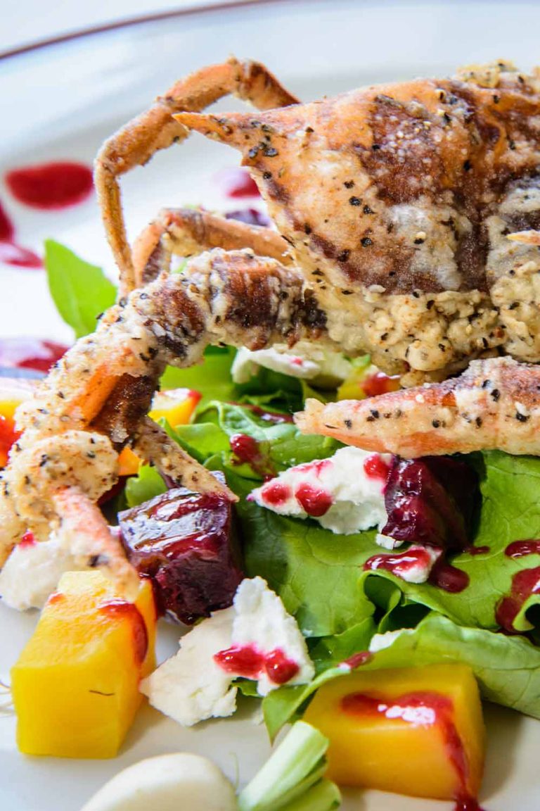Beet Salad With Sauteed Soft Shell Crab