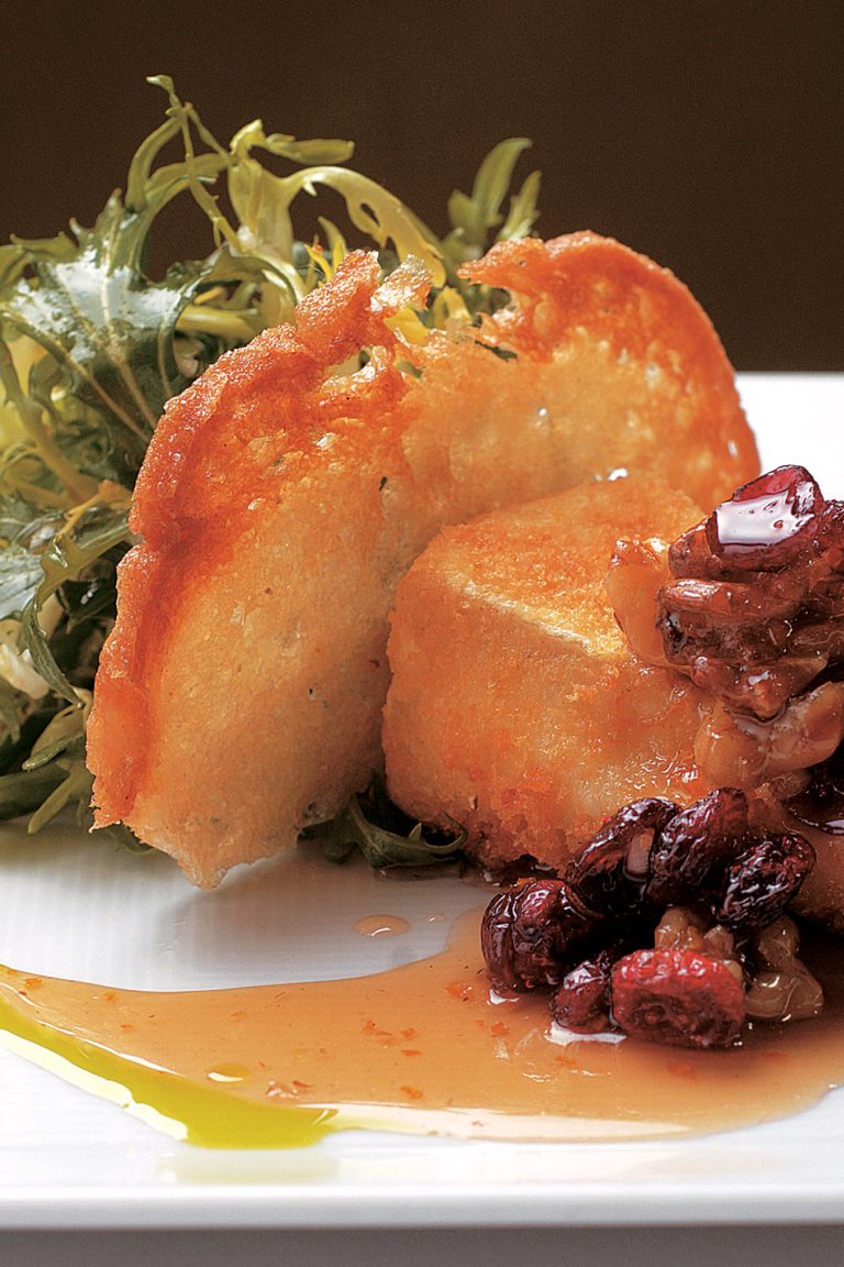 Almond-Fried Goat Brie