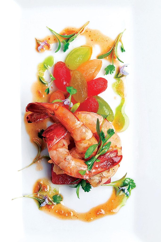 Summer Melon Salad with Local Shrimp